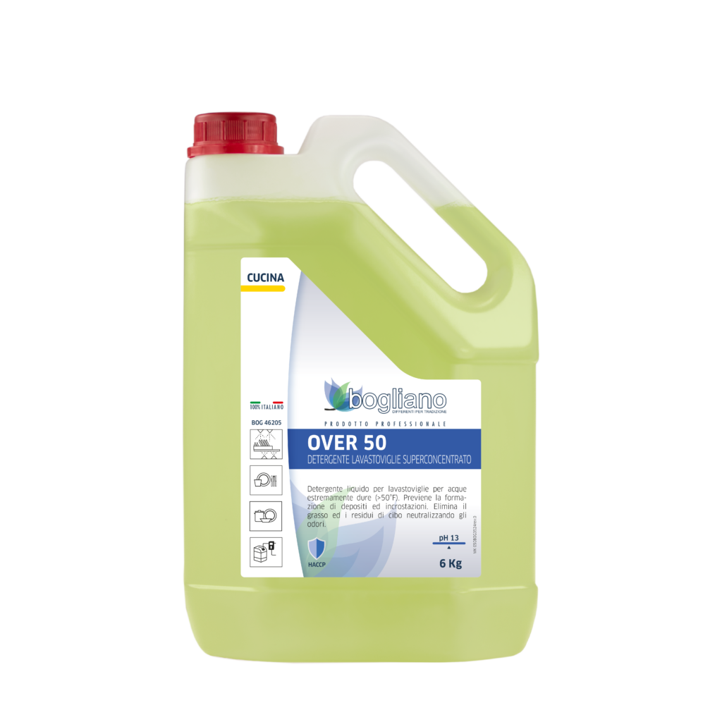 OVER 50 DETERGENTE LAVASTOVIGLIE Taniche 6 Kg